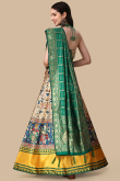 Cream Beige Silk Printed A Line Lehenga for Women