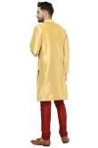 Cream Dupion Silk Plain Men's Kurta Pajama