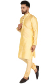 Men's Cream Dupion Silk Kurta Pajama in Straight Cut Design