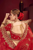 Cream Satin A-Line Traditional Lehenga