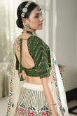 Cream Silk Embroidered Lehenga