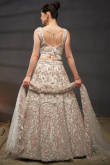 Creamy Pink Net Lehenga with Sequins Work for Wedding
