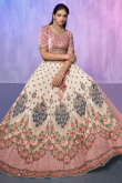 Creamy Pink Sequins Embroidered Lehenga For Bridesmaid