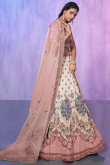 Creamy Pink Sequins Embroidered Lehenga For Bridesmaid