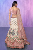 Creamy Pink Sequins Embroidered Lehenga For Bridesmaid