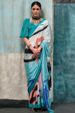Crepe Multi Color Printed Casual Wear Saree