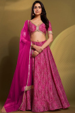 Crepe Hot Pink Printed Lehenga 