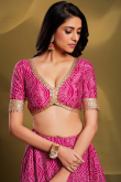 Crepe Hot Pink Printed Lehenga 