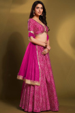 Crepe Hot Pink Printed Lehenga 