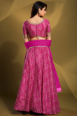 Crepe Hot Pink Printed Lehenga 