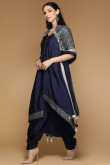Crystal Embroidered Dupion Blue Patiala Suits for Eid