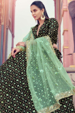 Dark Black Embroidered Lehenga