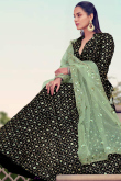 Dark Black Embroidered Lehenga