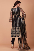 Dark Black Net Embroidered Trouser Suit