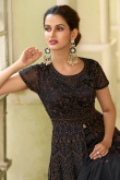 Dark Black Net Floor Length Anarkali Suit