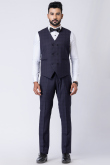 Dark Blue Men's Polyester Tuxedo Suit