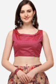 Dark Brown Silk Digital print A-Line Style Lehenga