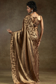 Dark Brown Tissue Silk Saree With Sequins Work For Party