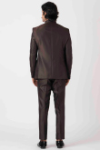 Dark Brown Viscose Jodhpuri Style Plain Men's Coat Pant