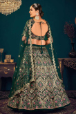Dark Green Georgette Embroidered Designer Wedding Lehenga