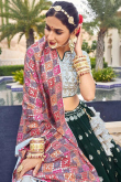 Dark Green Georgette Embroidered Lehenga