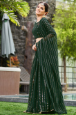 Dark Green Georgette Muqayyash Work Lehenga For Mehndi