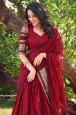 Dark Maroon Cotton Weaved Flared Style Lehenga For Festival