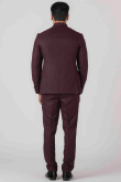 Dark Maroon Viscose Jodhpuri Style Plain Men's Coat Pant