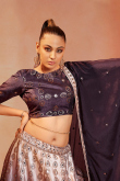 Dark Mauve Mauve Velvet Fancy Lehenga