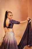 Dark Mauve Mauve Velvet Fancy Lehenga