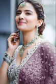 Dark Mauve Net Embroidered Lehenga For Sangeet 