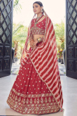Dark Pink Georgette Embroidered Lehenga