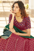 A Line Lehenga in Georgette Dark Pink for Wedding 