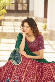 A Line Lehenga in Georgette Dark Pink for Wedding 
