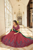 A Line Lehenga in Georgette Dark Pink for Wedding 