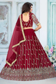Georgette Dark Pink Sangeet Lehenga with Sequins embroidery