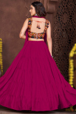 Dark Pink Ruffle Style Crepe Lehenga Choli