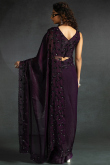 Dark Purple Tissue Silk Saree With Sequins Work for Party