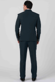 Dark Teal Green Viscose Jodhpuri Style Plain Men's Coat Pant 