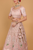 Bridal Wear Salmon Peach Embroidered Silk Lehenga 