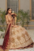 Deep Red Georgette Lehenga With Embroidered Long Choli