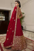 Deep Red Net Dori Embroidered Lehenga