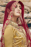 Deep Red Satin Silk A Line Lehenga