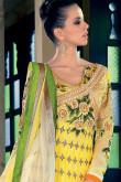 Yellow Net Anarkali Churidar suit