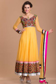 Designer Yellow Anarkali Churidar Suits