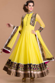 Ready to Wear Yellow Anarkali Churidar Dress
