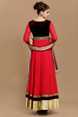 Georgette Red Stylish Anarkali Dress