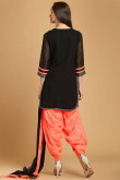 Black Peach Georgette Patiala Salwar Suit for Eid
