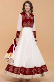 Off White Soft Silk Designer Anarkali Suit