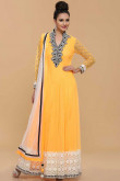 Neon Yellow Long Net Anarkali Suit
